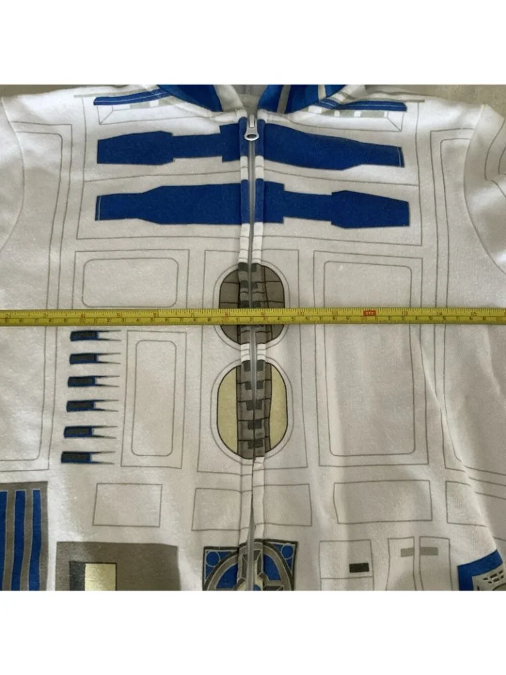 Star Wars R2-D2 Children’s Zip Up Hoodie Sweatshirt White Sz 7-8 Medium Disney